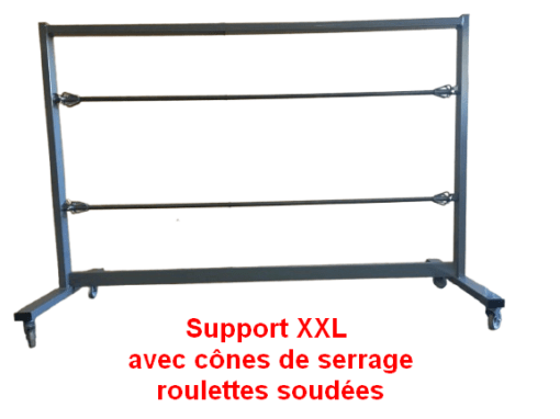 Dévidoir de bobines capable de supporter des bobines lourdes, jusqu'à 250 kg au total